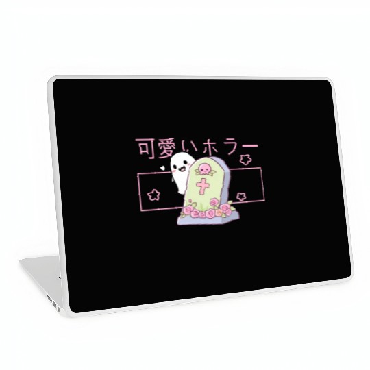 Kawaii Ghost Tombstone Cute Grave Japanese Pastel Laptop Skins