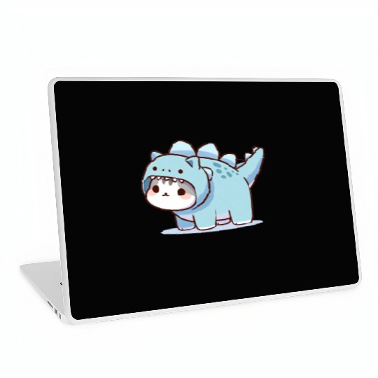 Cat in Stegosaurus Costume Laptop Skins