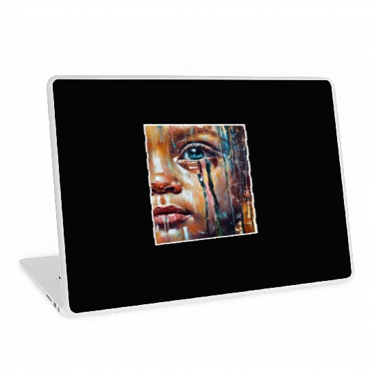 Abstract Sad Girl Unhappy People Sadness Laptop Skins