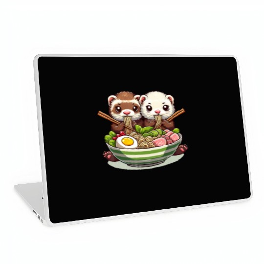 Ferret Ramen Noodle Japanese Kawaii Anime Gifts Laptop Skins