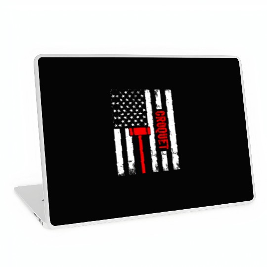 Croquet US Flag Croquet Player Laptop Skins