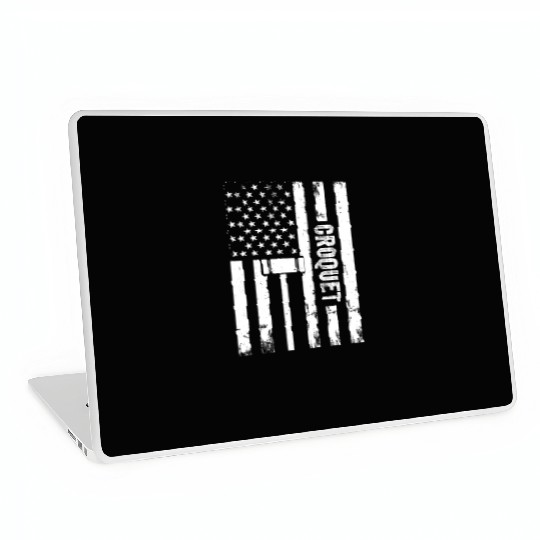 Croquet Player Croquet US Flag Croquet Laptop Skins