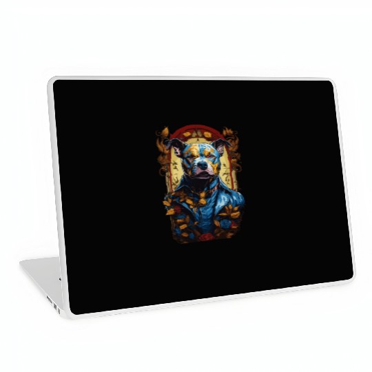 Fantasy Majestic American Pitbull Dog Portrait Laptop Skins
