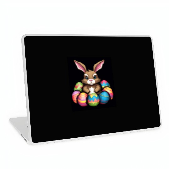 Easter Bunny Rabbit Colorful Eggs Easter Egg Hunt Laptop Skins
