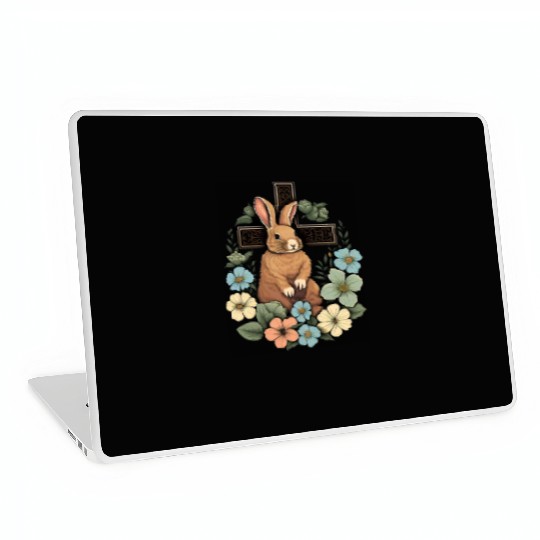 Christian Easter Day Cross Easter Bunny Rabbit Laptop Skins