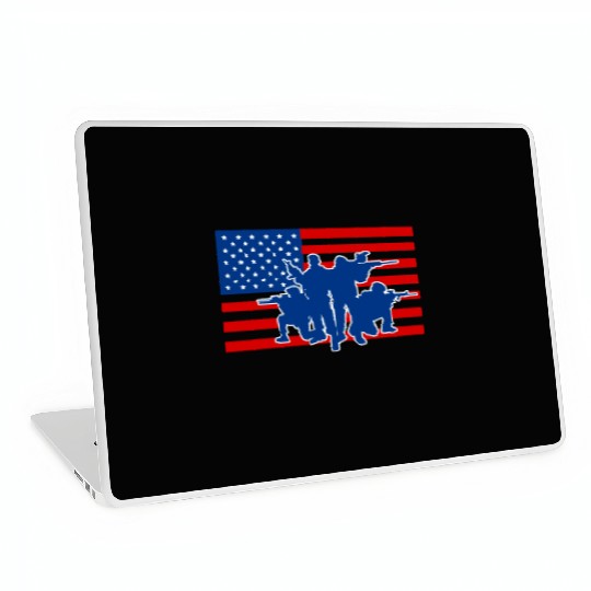 Military Army Soldiers US Flag Laptop Skins