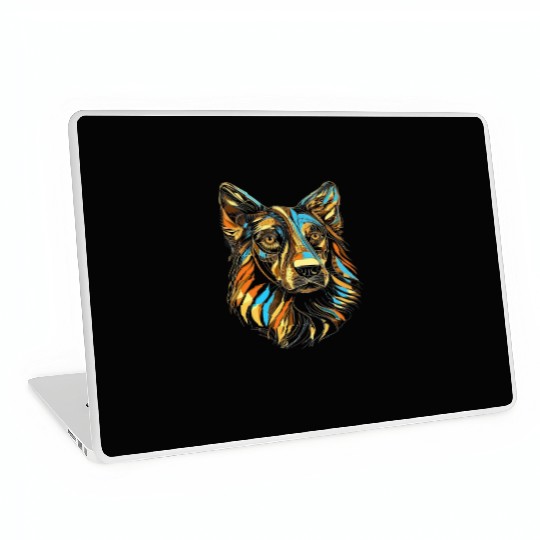 German Shepherd Funny Dog Street Art Comic Pet Laptop Skins