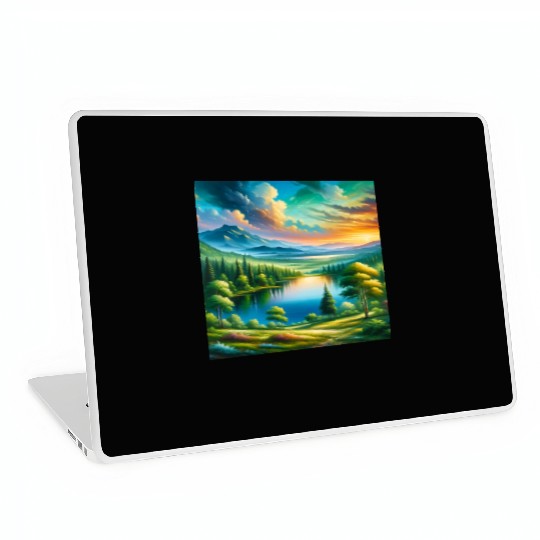 Serene Elegance A Modern Abstract Artwork Laptop Skins