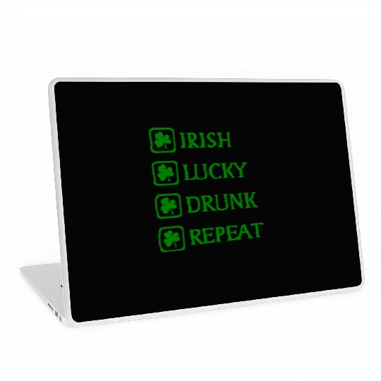 Irish Lucky Drunk Repeat Laptop Skins