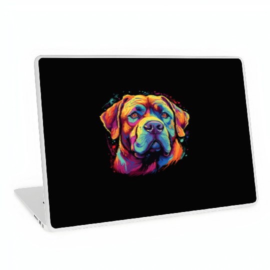 Watercolor Colorful Dogue De Bordeaux Laptop Skins