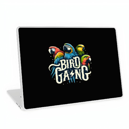 Bird Gang Parrot Funny Birder Flock Owner Macaw Laptop Skins