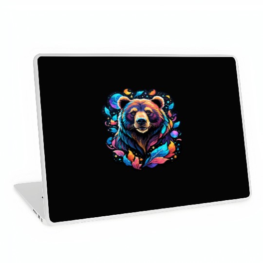 Mystical Galaxy Bear - Celestial Wilderness Art Laptop Skins