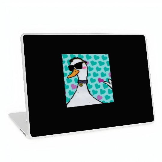 90s Raver Cartoon Duck, Party Animal, Kids Room Laptop Skins