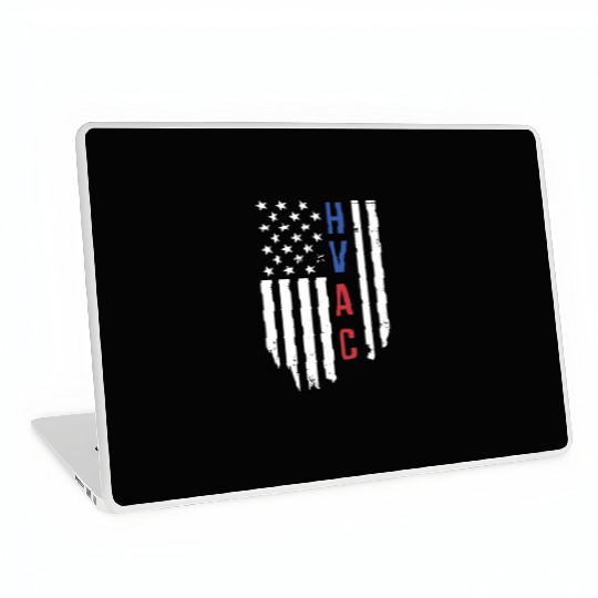 HVAC Technician US American Flag HVAC Mechanic Laptop Skins
