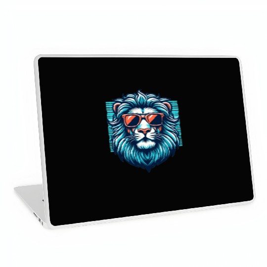 Chill Monarch - Lion with Sunglasses Retro Laptop Skins