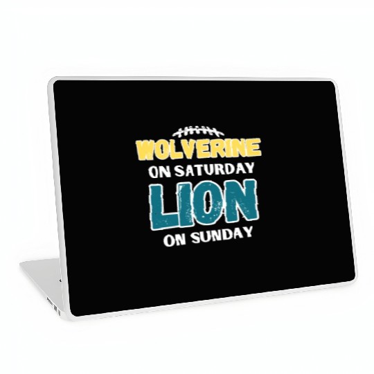 Wolverine On Saturday Lion On Sunday Detroit Laptop Skins