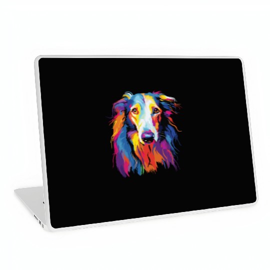 Watercolor Colorful Russian Greyhound Laptop Skins