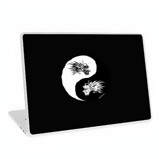 Yin and Yang Dragon Circle Laptop Skins
