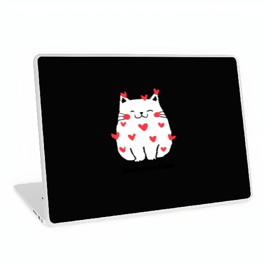 Happy Meowentine's Day Valentine Cat Lover Cute Laptop Skins