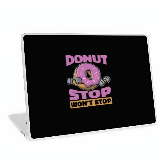 Fitness Donut Funny Donut Gym Laptop Skins