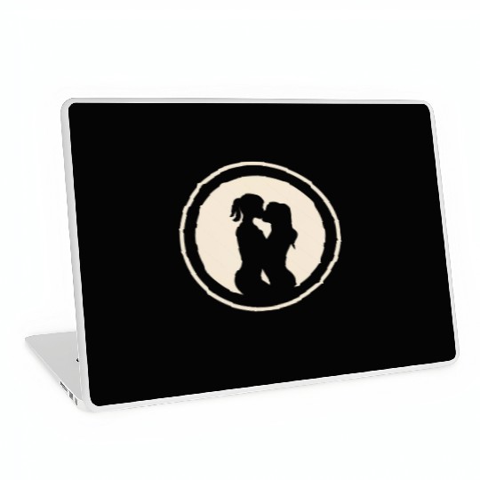 Silhouette of Lesbian Couple Laptop Skins