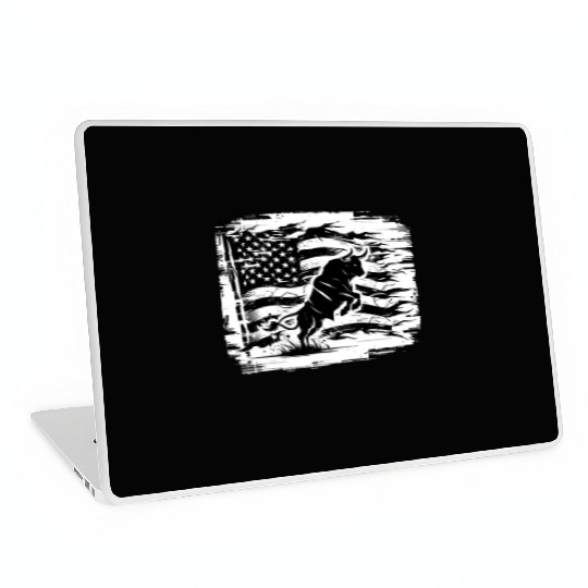 Rodeo Bull Riding Livestock Show Farmer Cattle Laptop Skins