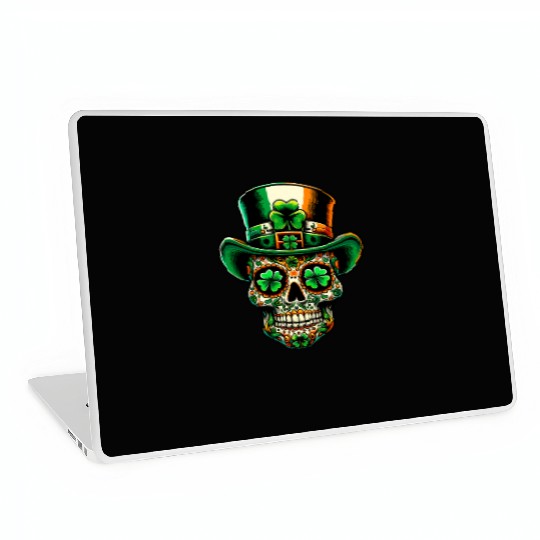 St Patricks Day Irish Sugar Skull Day Of Dead Laptop Skins