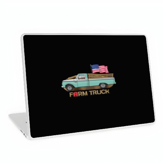 Farm Truck Light Turquoise Laptop Skins
