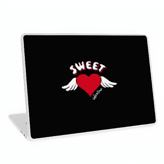 Sweet Valentine Valentine's Day Heart Cupid Wings Laptop Skins