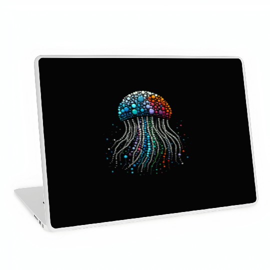 Neon Abyss - Jellyfish Pebble Art Laptop Skins