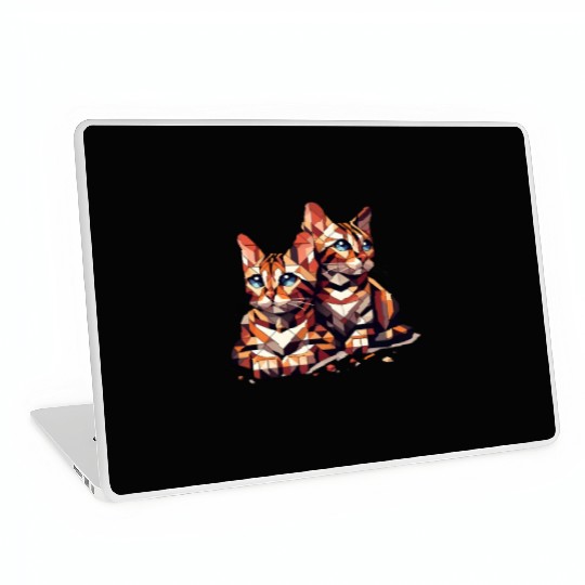 Bengal Kittens Geometric Shape Laptop Skins