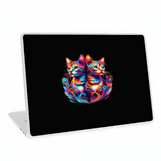 Bengal Kittens Colorful Cats Laptop Skins