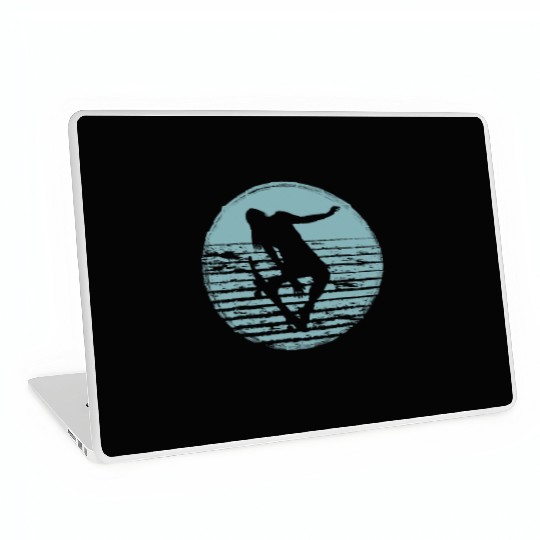 Retro Skater Girl Skateboarder Skateboard Laptop Skins