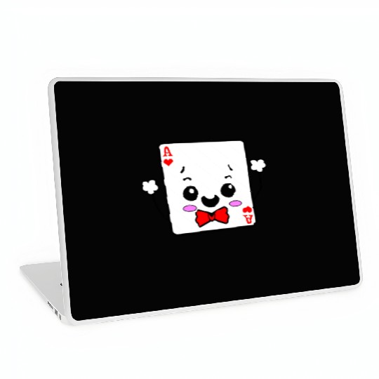 Kawaii Ace of Hearts Playing Card Laptop Skins
