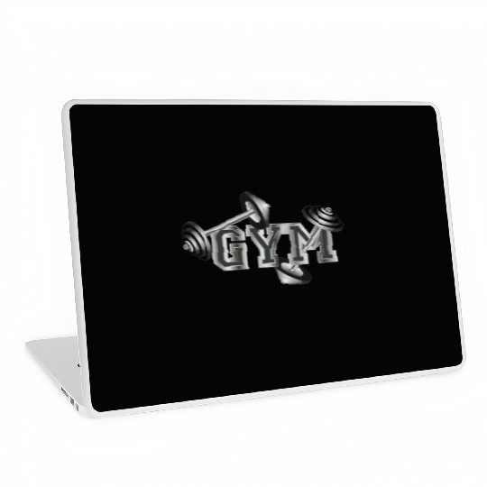 Dumbbell typography for fitness and gym enthusiast Laptop Skins