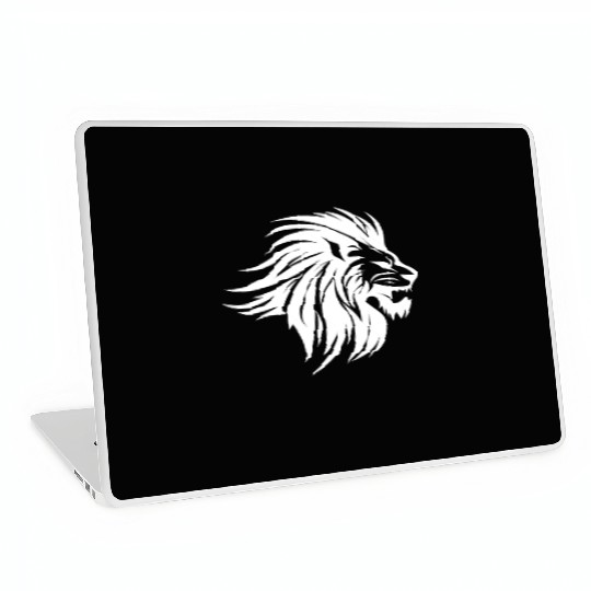 Waving Mane Lion Head Tattoo Ink Style Laptop Skins