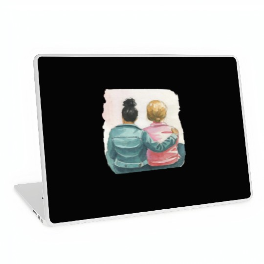 Watercolor Lesbian Couple Laptop Skins