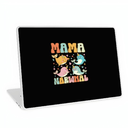 Groovy Narwhal Mom Narwhal Lover Laptop Skins