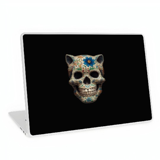 Talavera cat skull Laptop Skins
