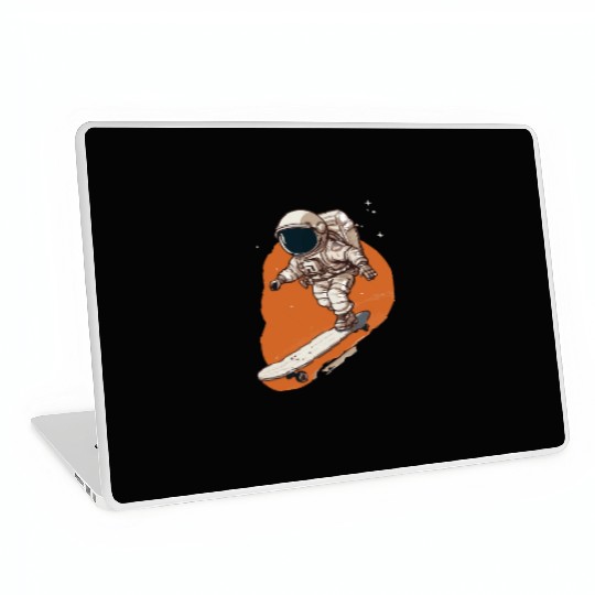 skateboarding astronaut Laptop Skins