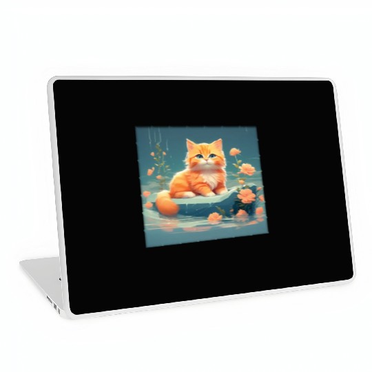 Cute orange cat Laptop Skins