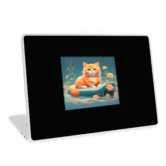 Cute orange cat Laptop Skins