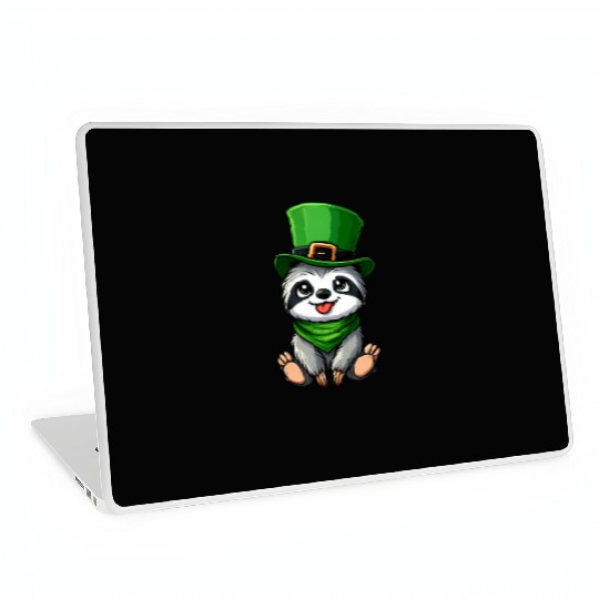 St. Patrick's Day Sloth Clumsy Cute Cartoon Design Laptop Skins
