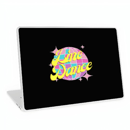 Line dance disco ball in fun neon party colors Laptop Skins