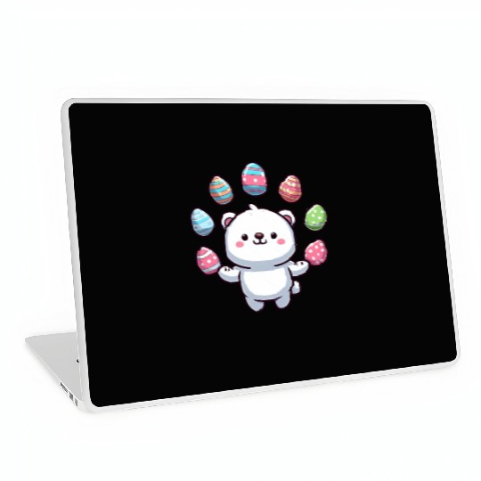 Cartoon Polar Bear Easter Egg Design Laptop Skins