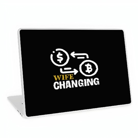 Black and Gold Wife Changing - Bitcoin Laptop Skins