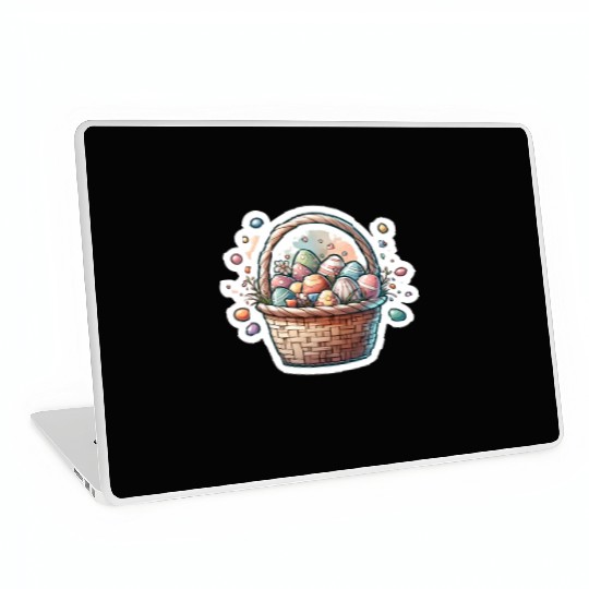 Cute Easter Egg Basket Soft Pastel Color Laptop Skins