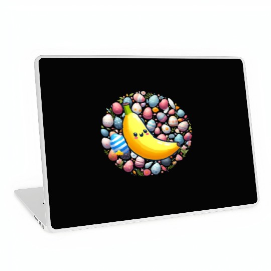Banana Among Colorful Easter Eggs Laptop Skins