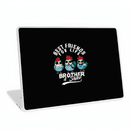 Best friends for life brother and sister Laptop Skins