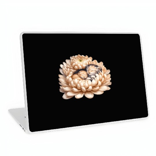 Kittens Sleeping In Flower Laptop Skins